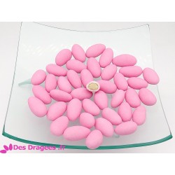 Dragées amande 30% (couche de sucre assez fine), rose mat - 1kg